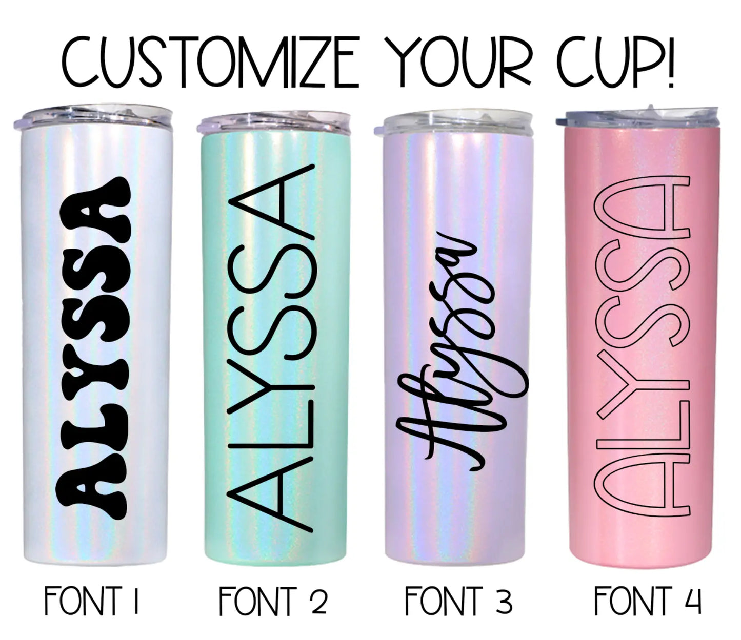 Custom Name Shimmer Tumbler