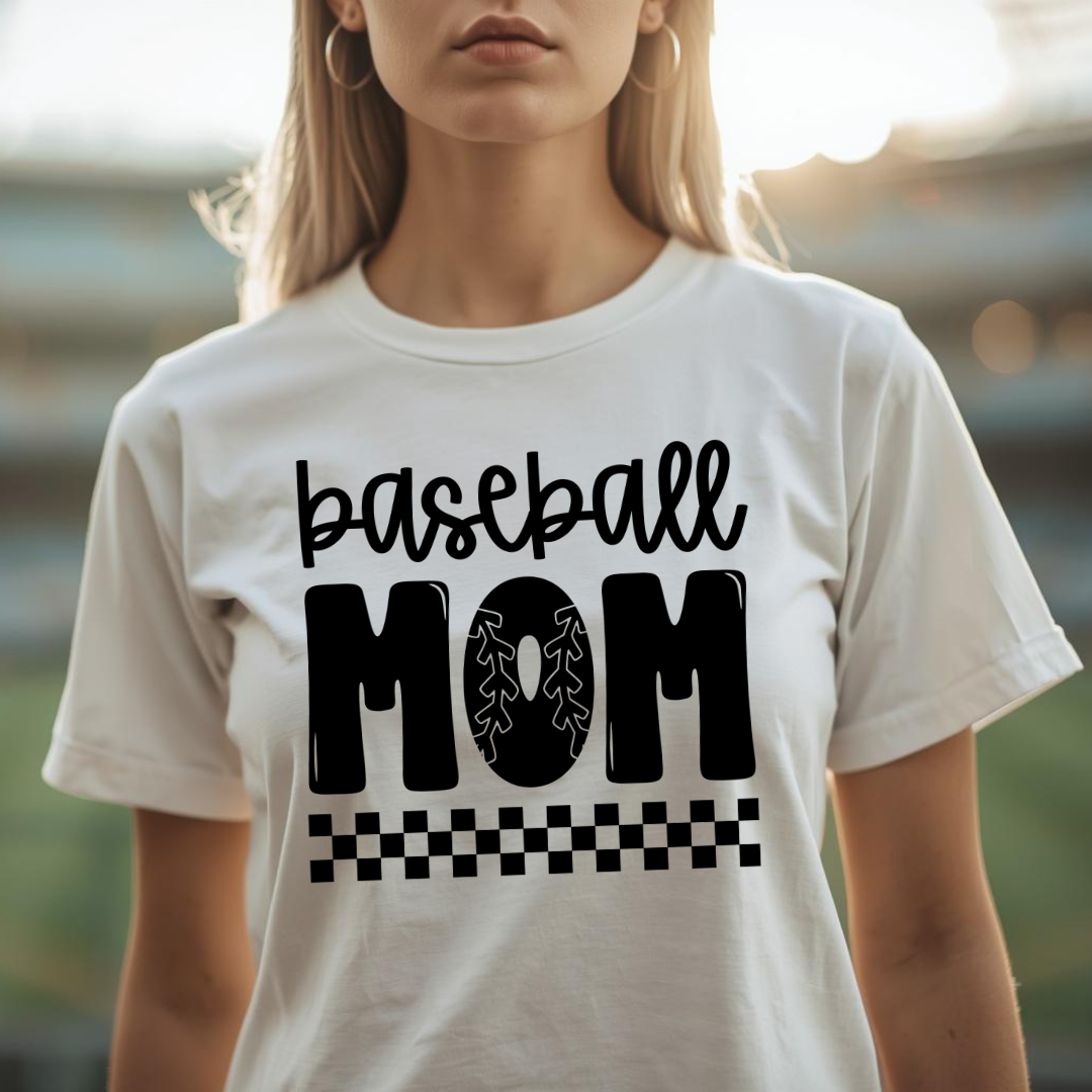 Baseball Mom - Checkered