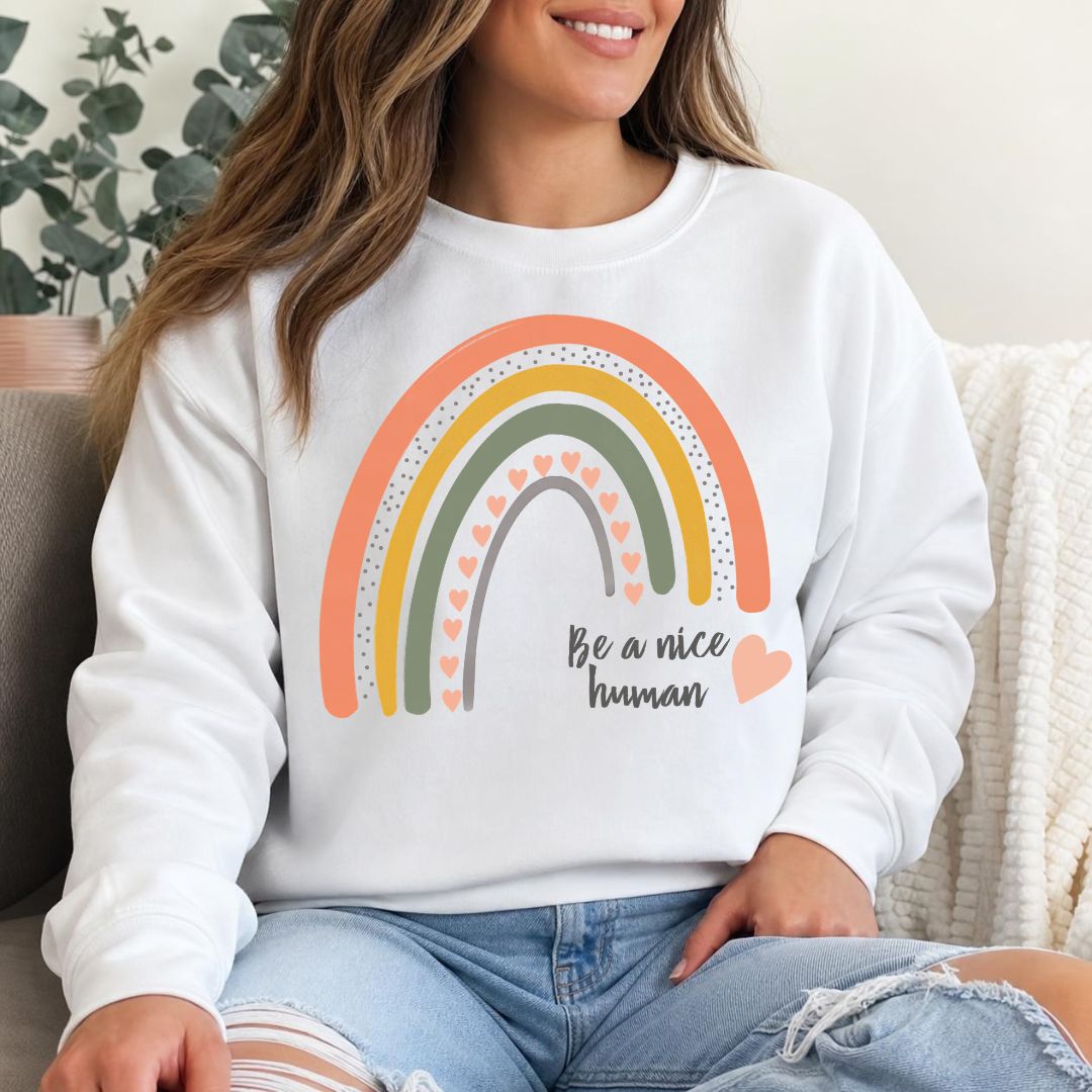 Be a Nice Human Retro Rainbow