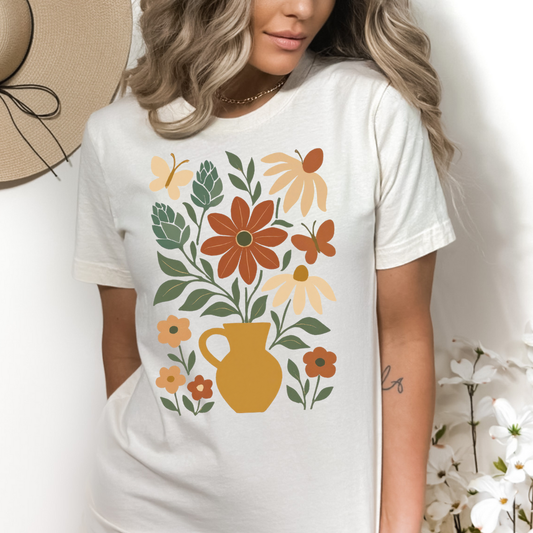 Boho Flower Vase and Butterfly