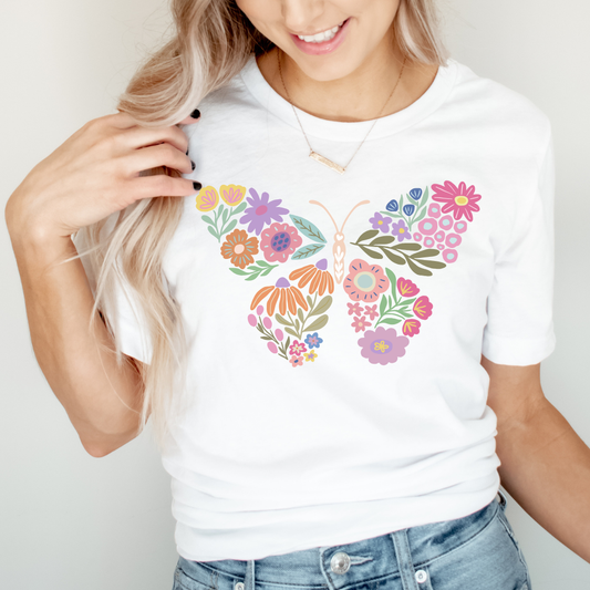 Colorful Floral Butterfly Graphic