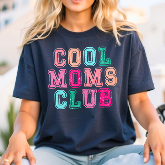 Cool Moms Club - Multicolor Varsity Graphic