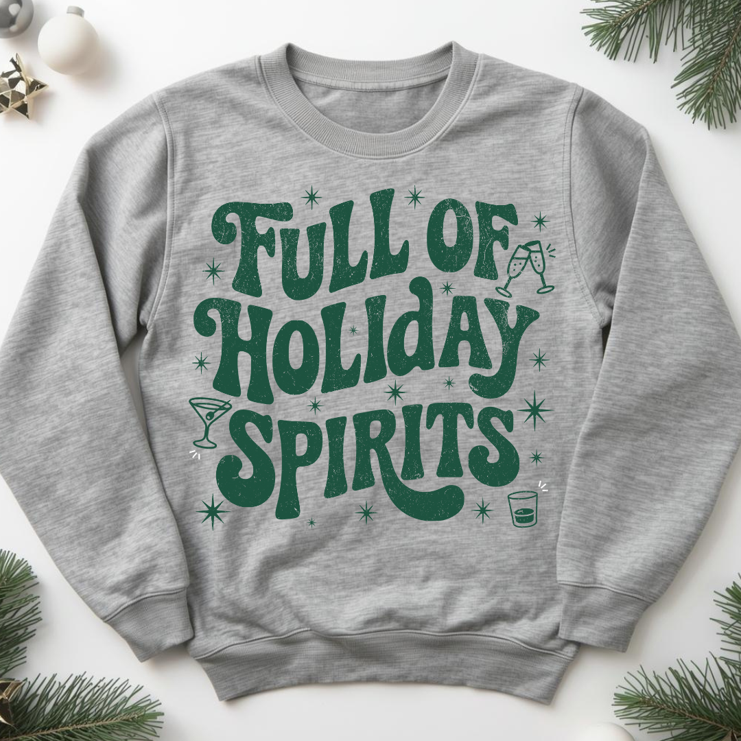 Full of Holiday Spirit Green Grunge