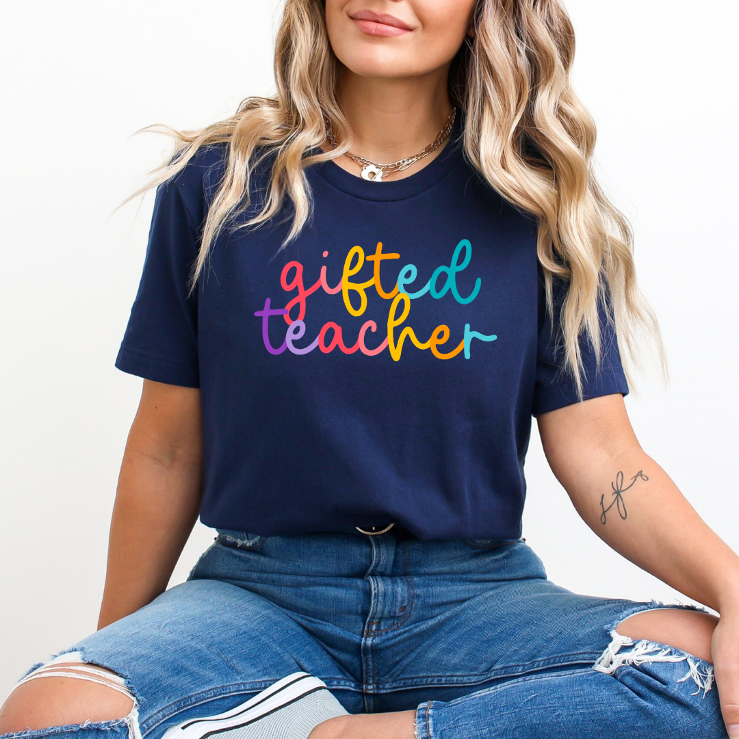 Gifted Teacher Colored Cursive