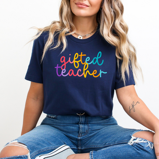 Gifted Teacher Colored Cursive