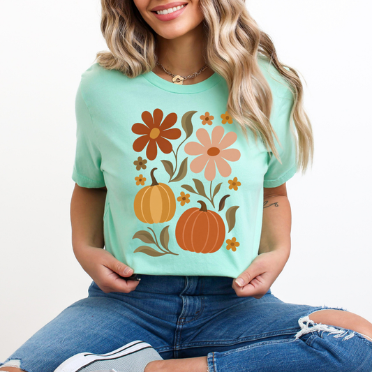 Groovy Fall Flower & Pumpkin