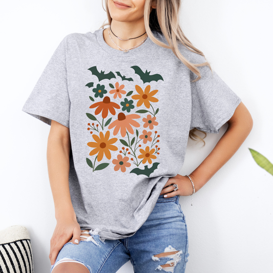 Groovy Halloween Bats and Blooms