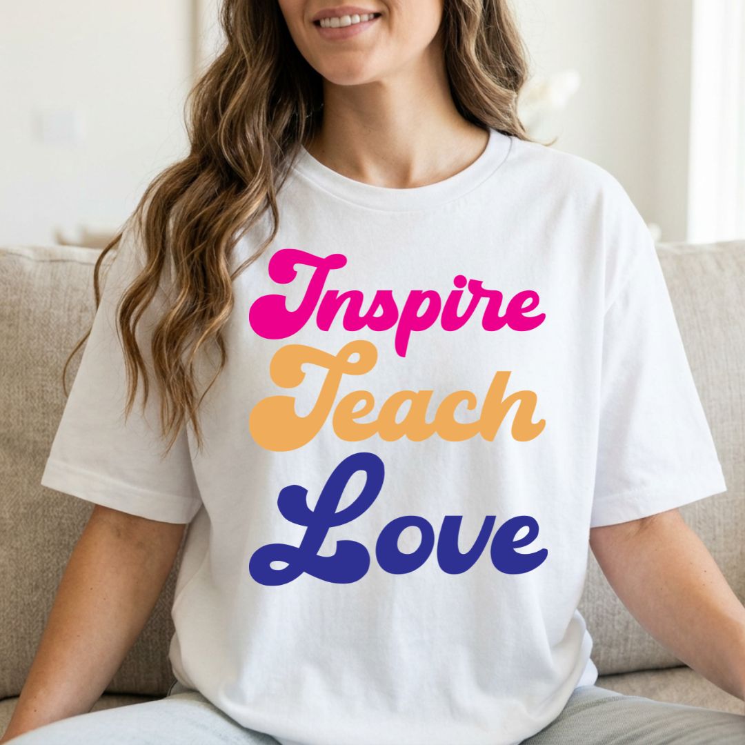 Inspire Teach Love Groovy Retro