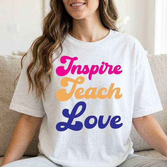 Inspire Teach Love Groovy Retro