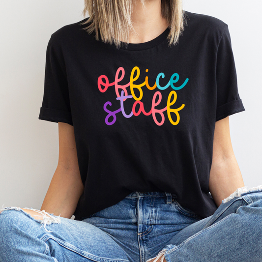 Office Staff Colored Cursive