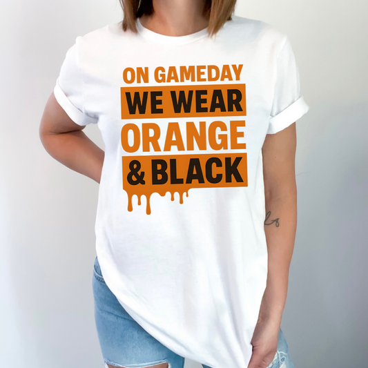 On Game Day We Wear Orange & Black