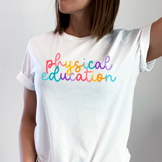 Physical Education Colored Cursive