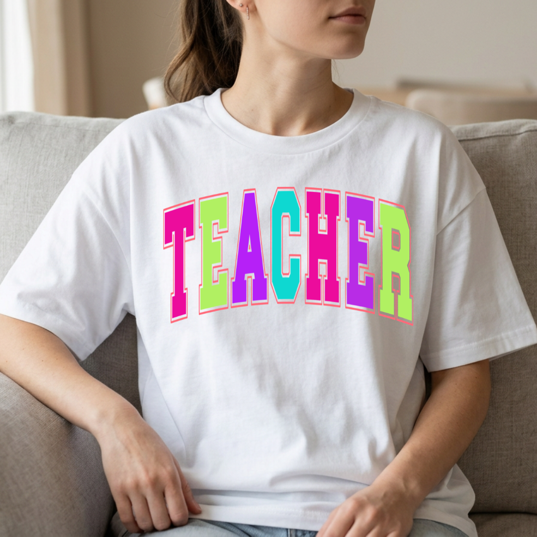 Retro Neon Teacher
