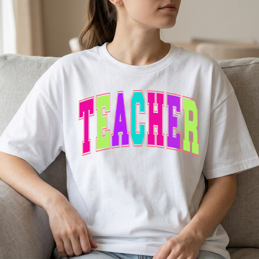 Retro Neon Teacher