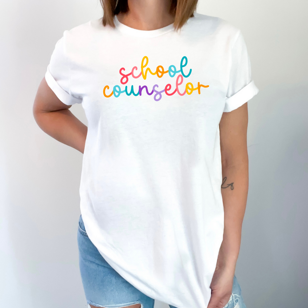 School Counselor Colored Cursive