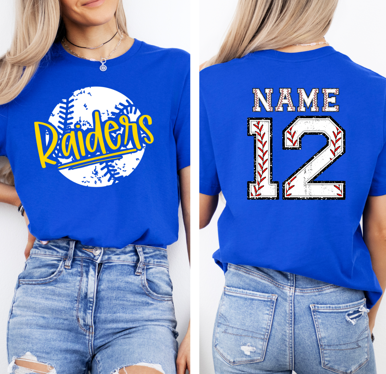 Raiders Retro Baseball + Custom Name and Number