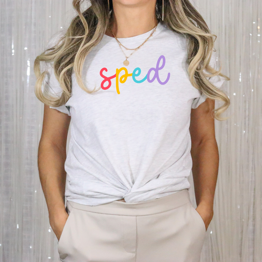 Sped Colored Cursive