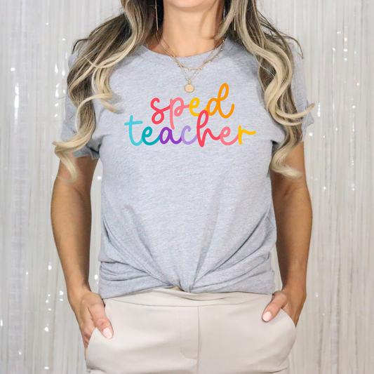 Sped Teacher Colored Cursive