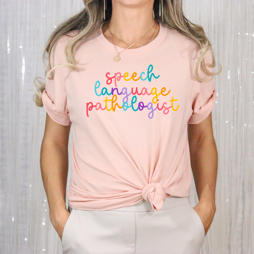 Speech Language Pathologist Colored Cursive