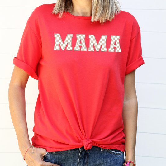 Tan Checkered Mama Horizontal