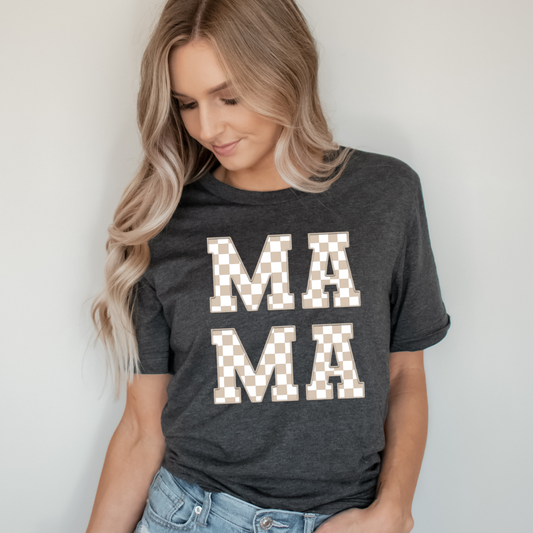 Tan Checkered Mama Vertical
