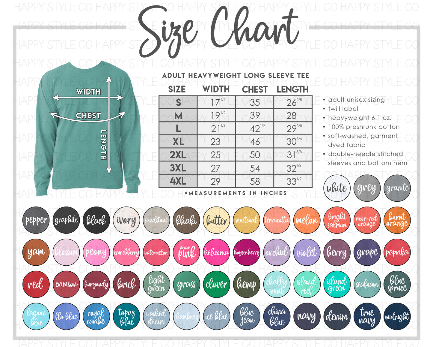 Unisex Garment Dyed Heavyweight Long Sleeve T-shirt