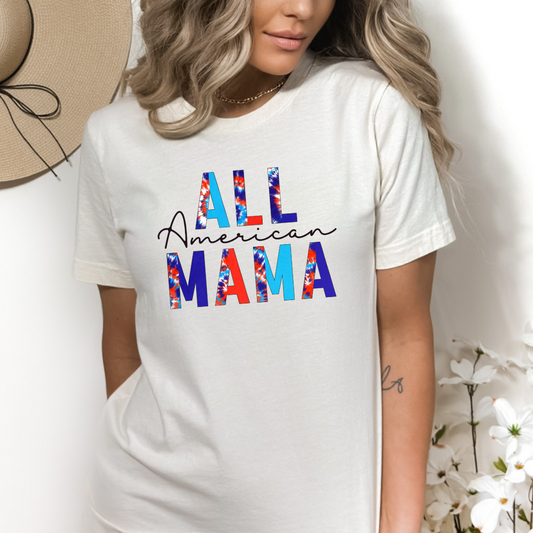 All American Mama Half Tie Dye