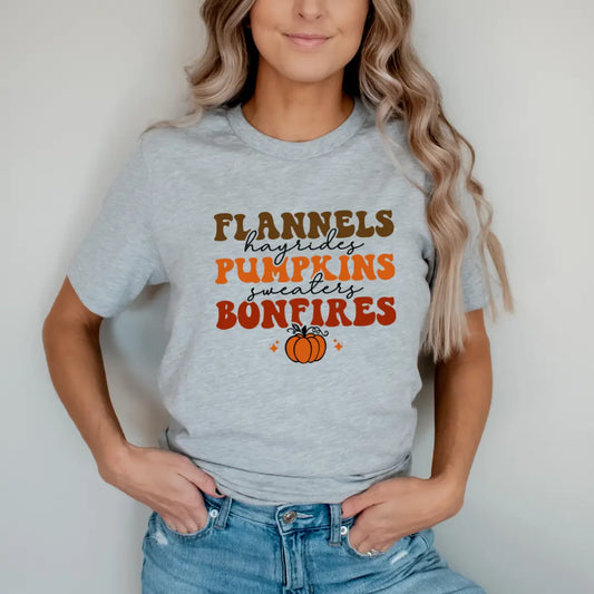 Flannels Hayrides Pumpkins Sweaters Bonfires