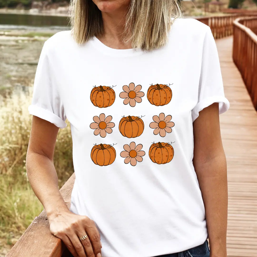 Pumpkins and Flowers