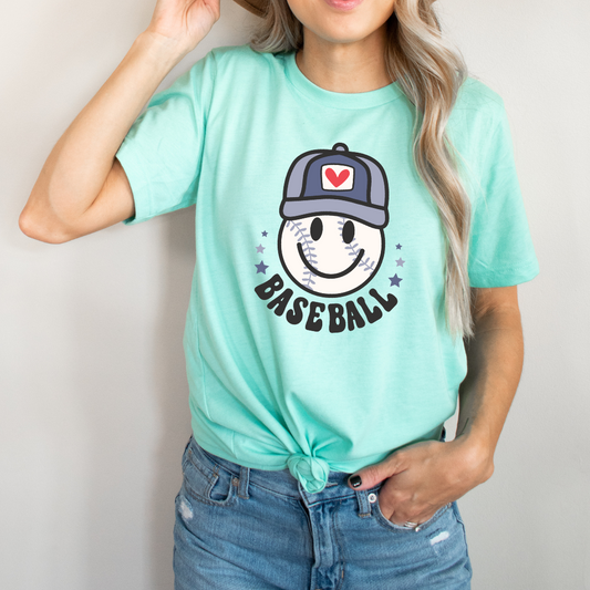 Retro Baseball Smiley Cap - Solid