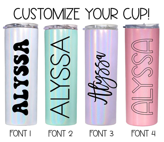 Custom Name Shimmer Tumbler