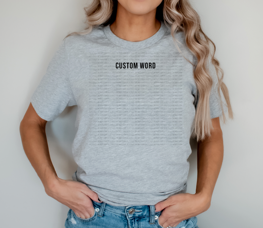 Custom Word Capitals *Select Front Center Small Placement*
