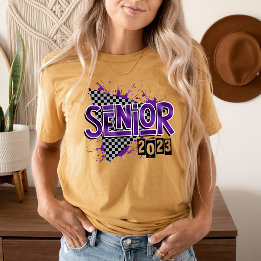 Senior Checkered Purple