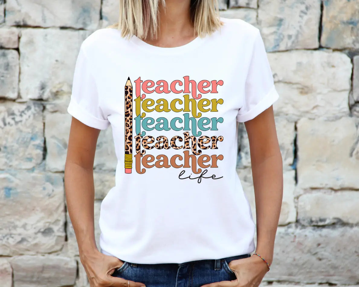 Teacher Life Leopard Pencil
