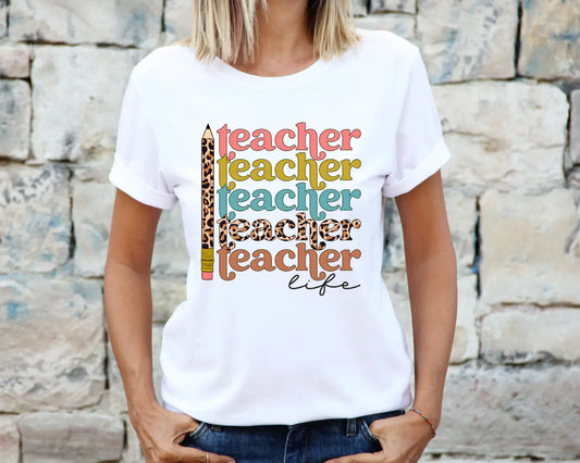 Teacher Life Leopard Pencil