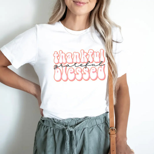 Thankful Grateful Blessed Retro Bubble